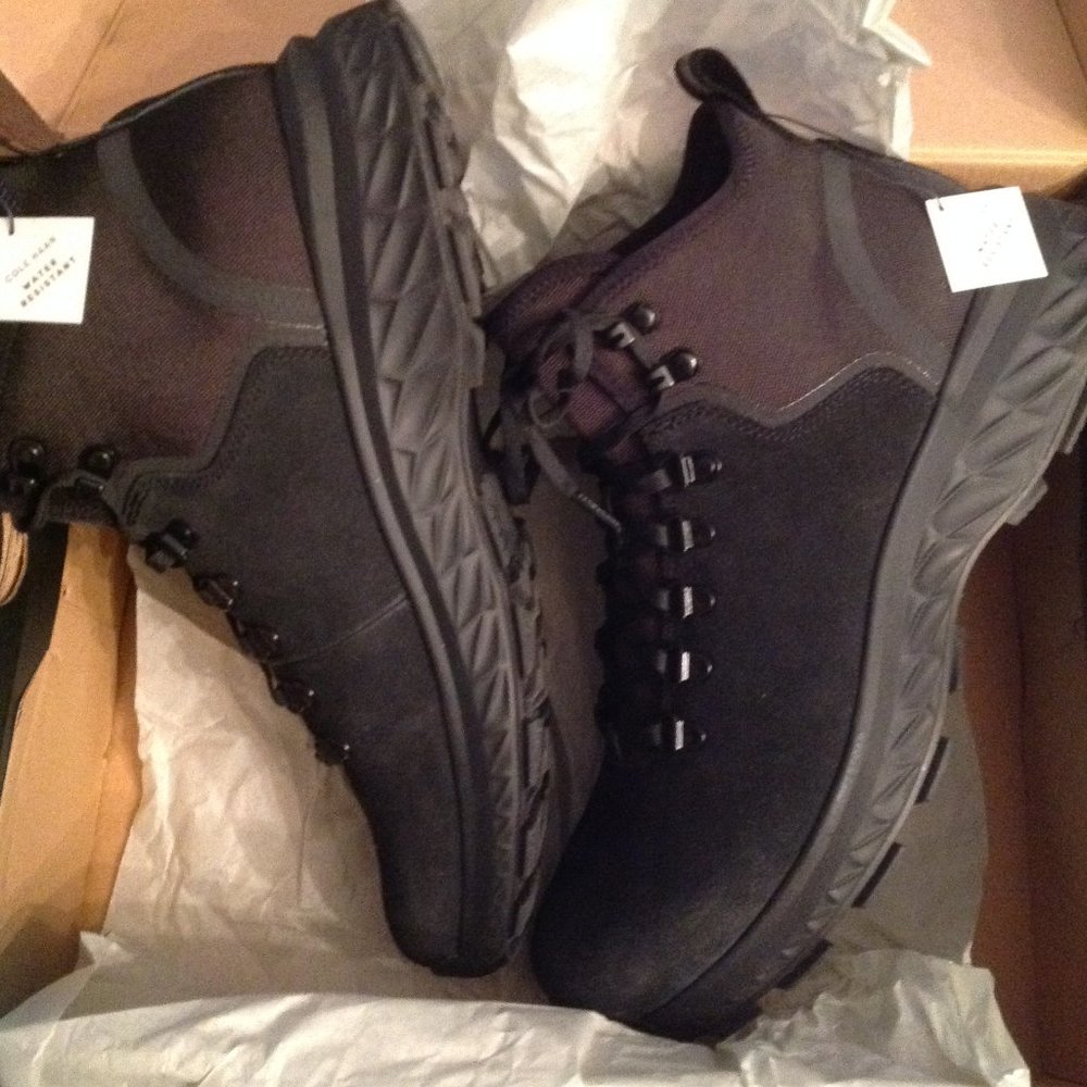 Cole Haan Men's ZeroGrand Black Suede & Textile WR ZG Hiker Boots 11.5M NIB